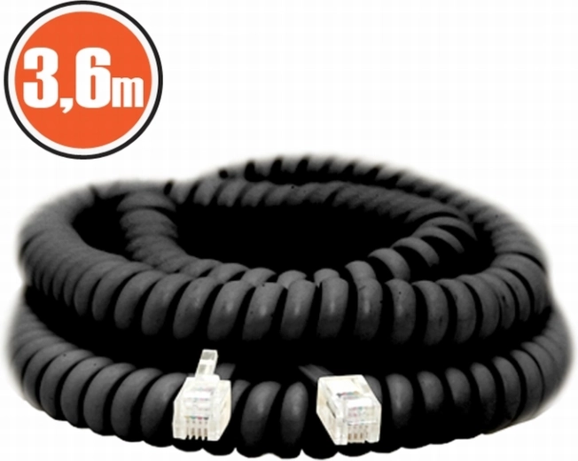 Coiled Telephone Cable – Black