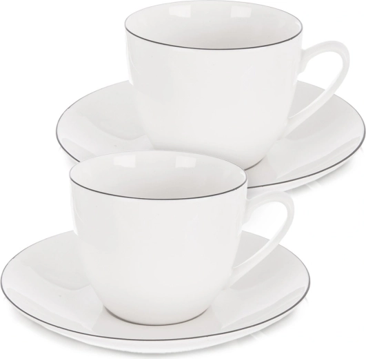 Porcelanaste skodelice s krožničkom DECORA 200 ml, 2 kosa