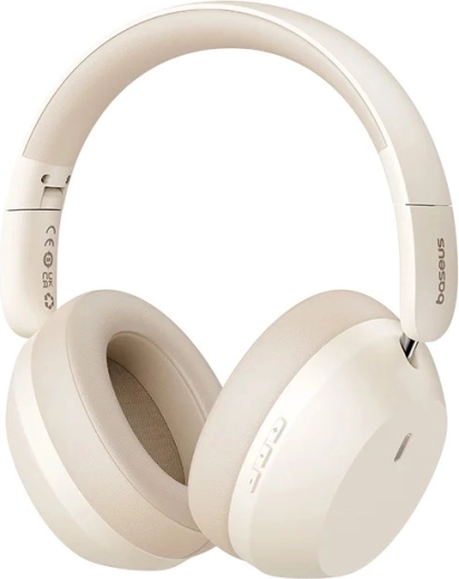 Baseus Bass 35 Max brezžične naglavne slušalke Bluetooth 5.3 bež