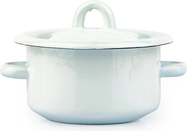 Emajliran lonec s pokrovom 0,4 l, bel