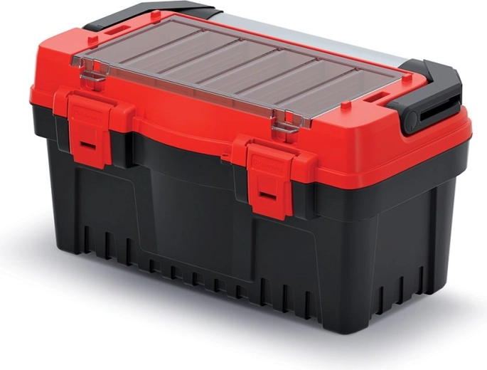 Škatla za orodje EVO s kovinskim ročajem, 476 × 260 × 256 mm, rdeča
