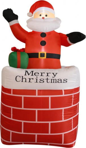 Napihljivi Božiček v dimniku z LED osvetlitvijo 150 cm