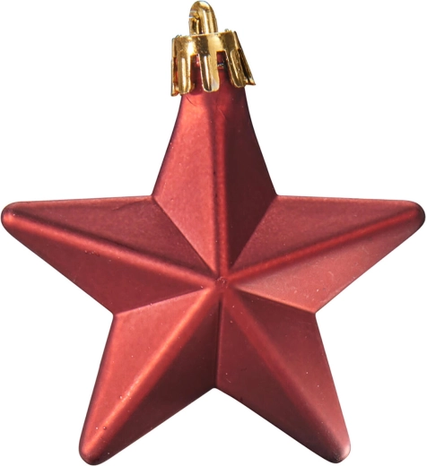 Christmas hanging star ornament, burgundy, 6.5 cm - 1 piece