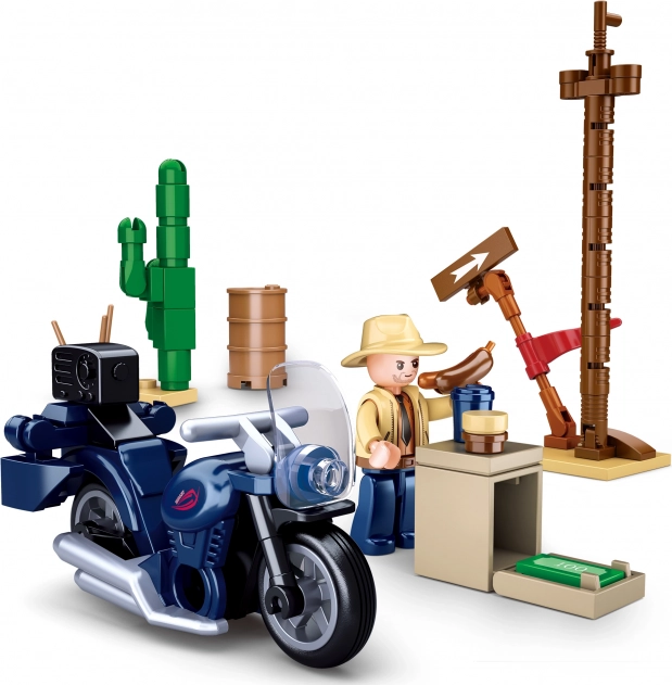 Sluban motorist na izletu – komplet za sestavljanje motorja (73 kosov)