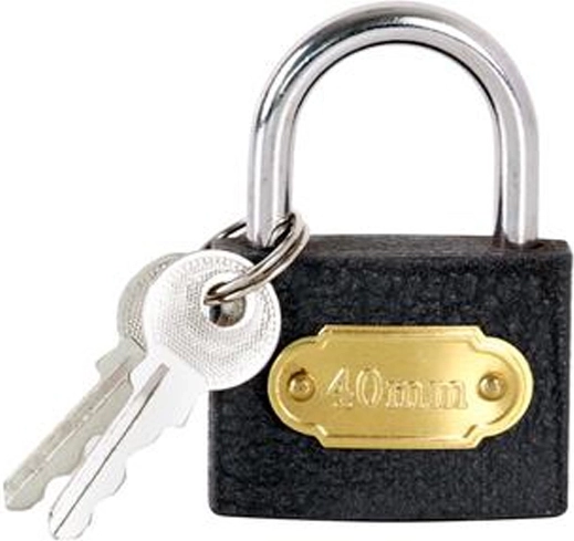 Viseča ključavnica 40 mm iz jekla z 2 ključi