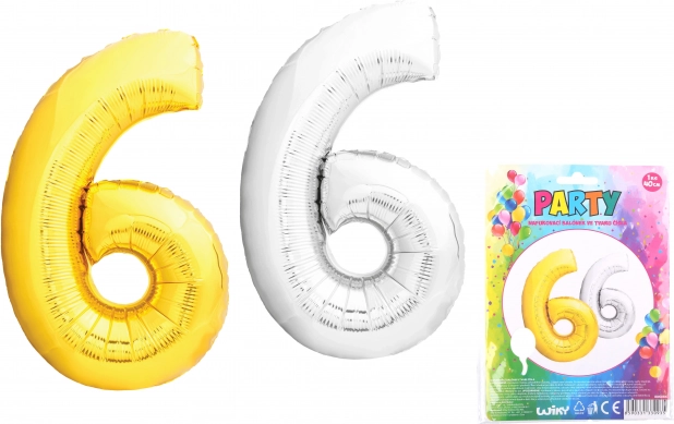 Napihljiv balon v obliki številke 6