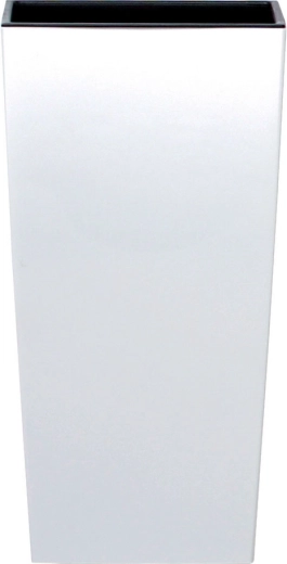 Cvetlični lonec URBI Square Matt z vložkom 29,5 × 29,5 × 55 cm bel