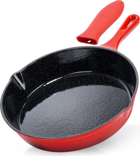 litoželezna ponev s emajlom in silikonskim nastavkom cast enamel 25 cm