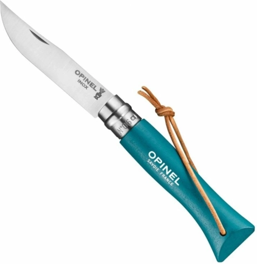 Opinel No.06 Trekking pocket knife, turquoise, beech wood, 7 cm