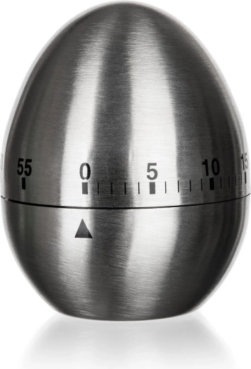 Kuhinjski mehanski časomer iz nerjavečega jekla v obliki jajca AKCENT