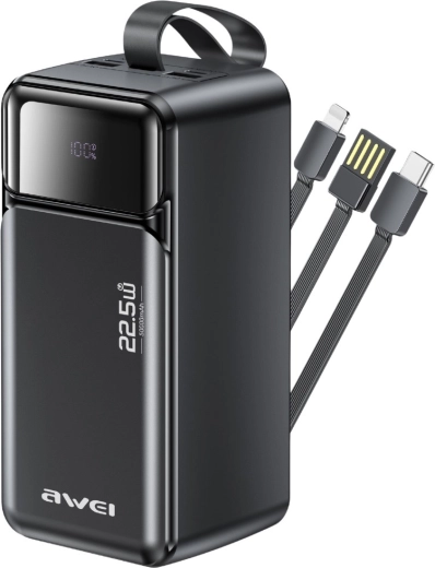 Awei powerbanka 50000 mAh s hitrim polnjenjem 22,5 W PD