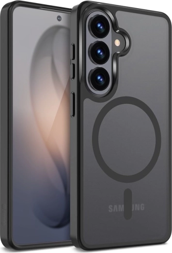 Crong Hybrid matte magnetni MagSafe ovitek za Samsung Galaxy S26+ črn - 1 kos