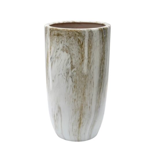 Keramični okrasni lonček z marmornim učinkom 40 × 40 × 74 cm