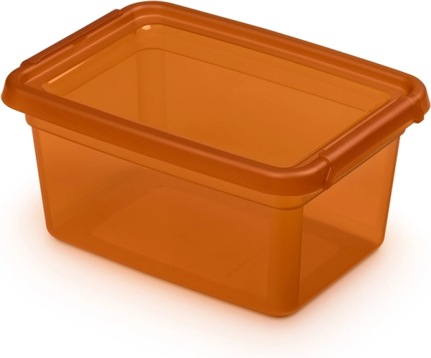 Basestore posoda za živila s pokrovom in sponkami 1,5 l amber
