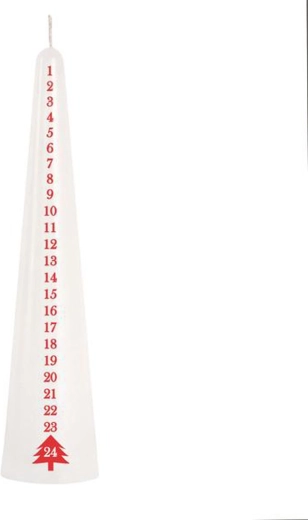 Stožčasta adventna sveča bela 25 cm