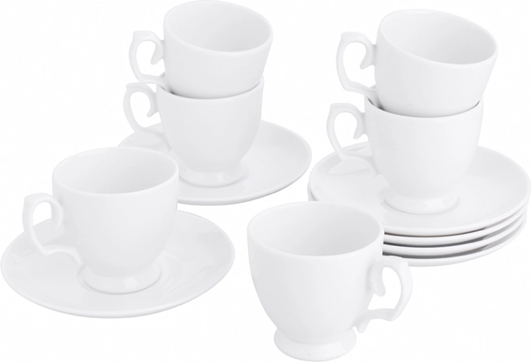 MariaPaula Klasyka klasični beli porcelanasti komplet za espresso 12 kosov (6 skodelic in 6 podstavkov)