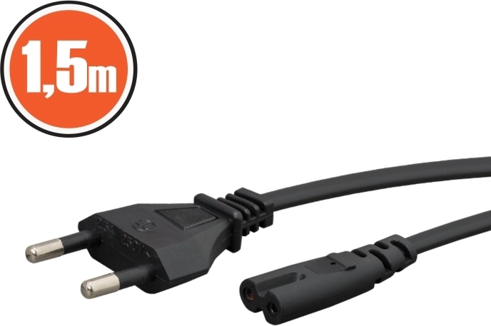 Mains power cable CEE 7/16 to IEC C7, 1.5 m