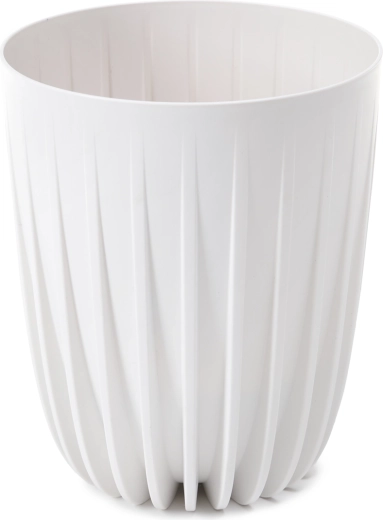 Cvetlični lonec MIRA 14,5 cm iz reciklirane plastike – bel