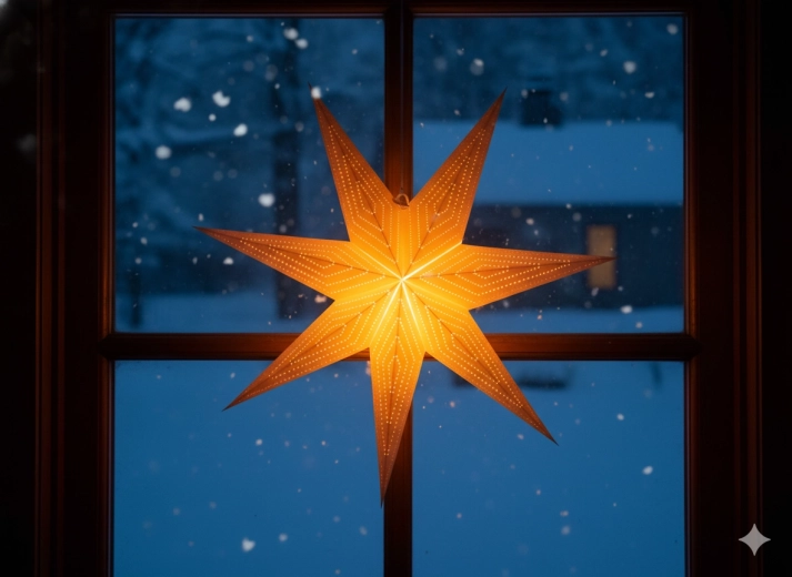 Papirnata božična zvezda 60 cm zlata