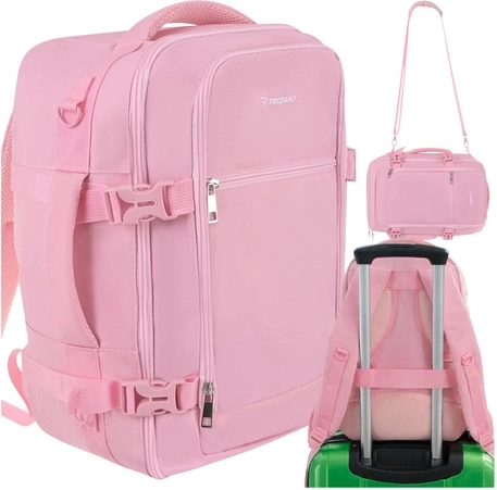 Potovalni kabinski nahrbtnik 40 × 25 × 20 cm roza TRIZAND 2v1