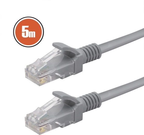 Omrežni povezovalni kabel CAT5e UTP CCA siv 5 m