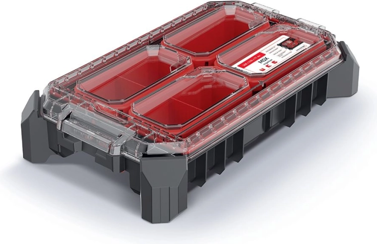 Modularni organizator MSX 36,8 × 22,8 × 7,7 cm s prozornim pokrovom