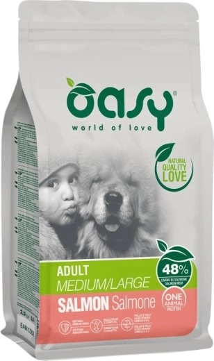 Oasy One Animal Protein Adult Medium/Large z lososom 12 kg