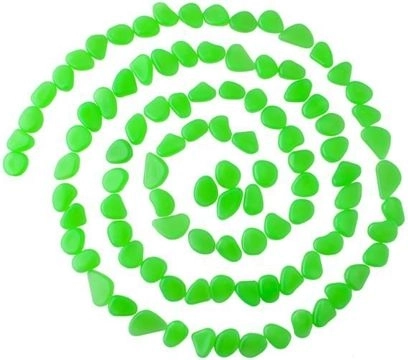 Svetleči dekorativni kamnčki za vrt in akvarij – 100 kosov – Zelena