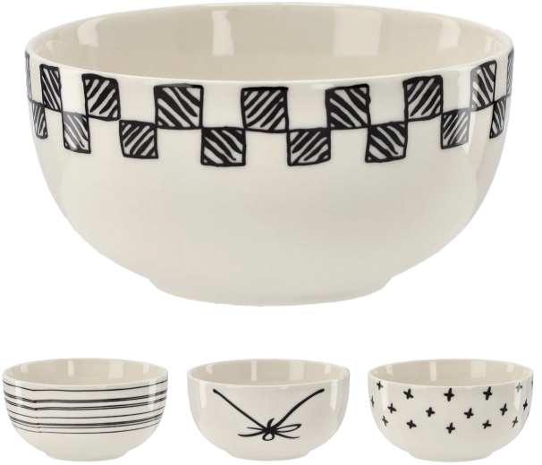 Porcelanasta skleda Black & White 550 ml