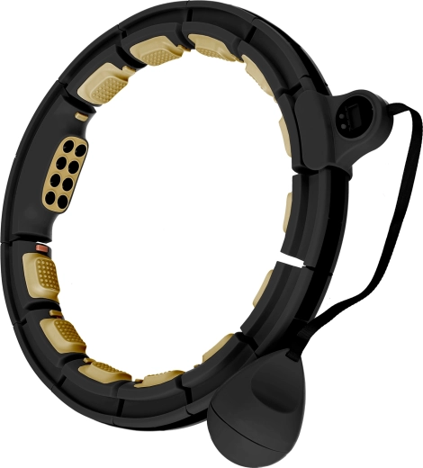 Masažni pametni hula hoop z utežjo, magneti in števcem – črn