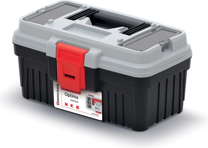 Škatla za orodje Optima, siva, 296 × 178 × 153 mm