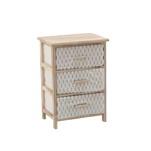 Komoda s 3 tekstilnimi predali 40 × 29 × 58 cm