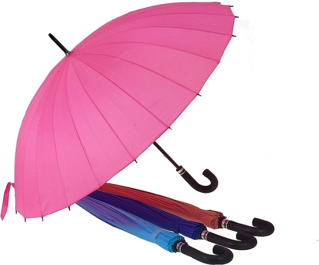 Dolg dežnik z ročajem v obliki črke J