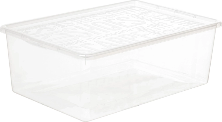 Shoe box with lid 9.5 l transparent