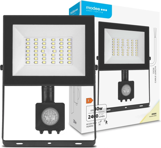 Modee LED reflektor E‑series s senzorjem 30 W, 2400 lm, 120°, nevtralno bela 4000 K