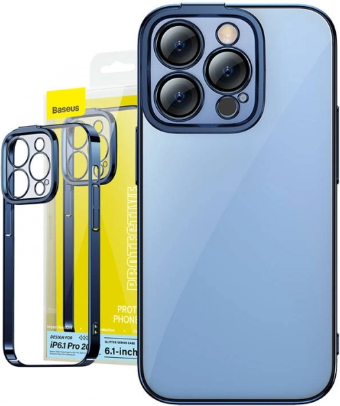 Ovitka Baseus Glitter in Kaljeno Steklo za iPhone 14 Pro