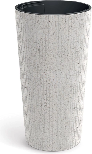 Cvetlični lonec Lamia Slim Eco Wood 30 cm – bel