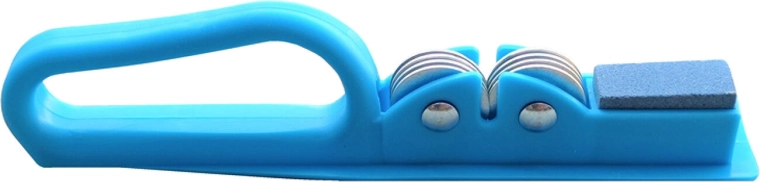 Ostrilec nožev 2v1 z brusilnim kolutom in ročajem, mešane barve