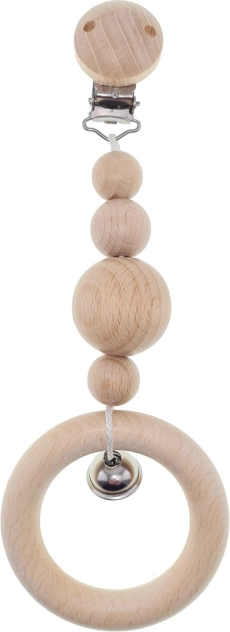 HESS verižica za voziček z zvončkom – naravna, kratka