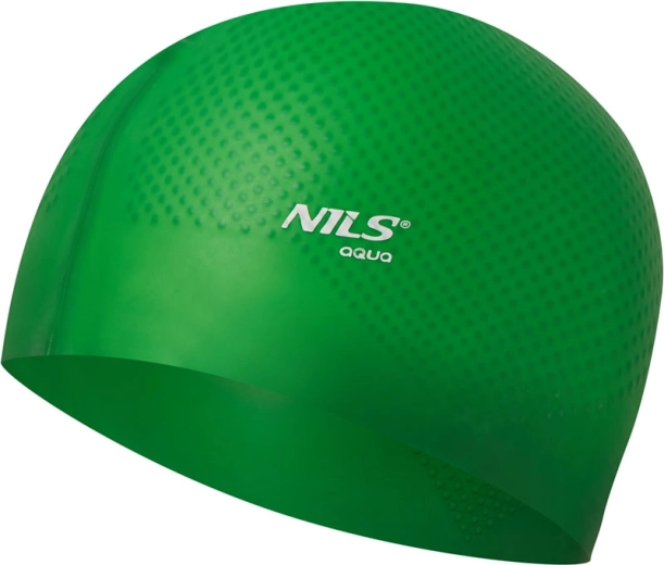 Silikonska plavalna kapa NILS Aqua NQC Dots zelena