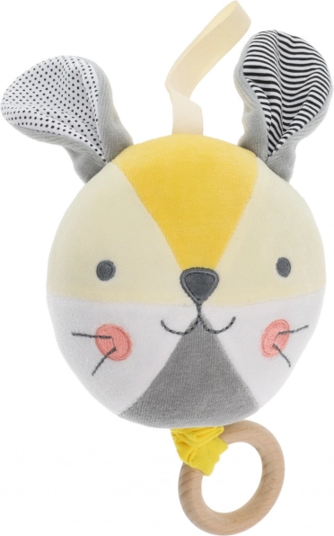 Melodična žogica zajček PETIT COLLAGE iz organskega bombaža