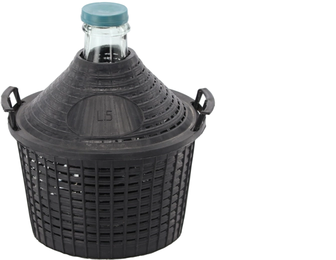 Steklen demižon v košu 5 l