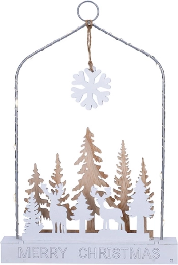 Solight LED hanging Christmas decoration, forest with deer - 1 piece