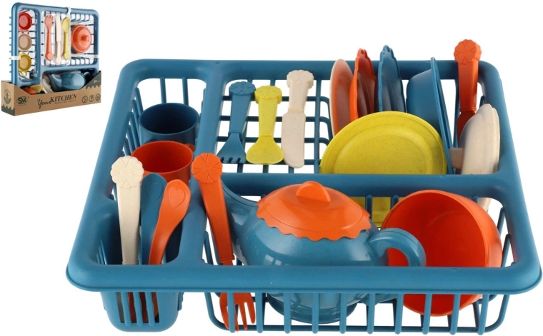 Otroški set posode z odcejevalnikom – plastičen komplet za igro
