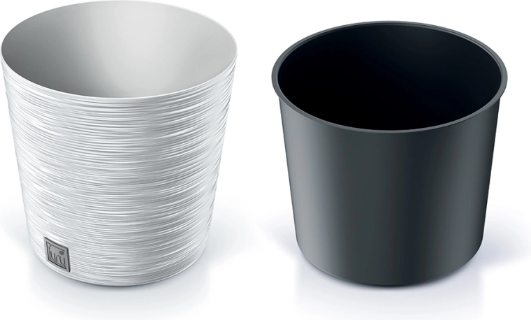 Lonček za rože Furu Round 25 cm bel