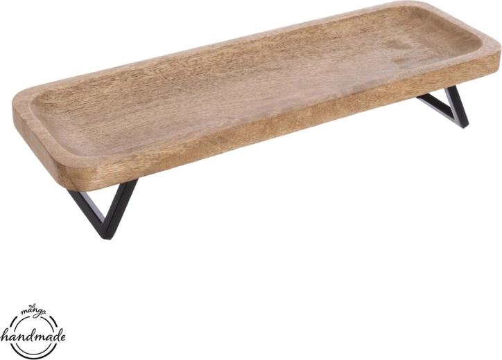 Pladenj Mango iz lesa in kovine 46 × 16 cm