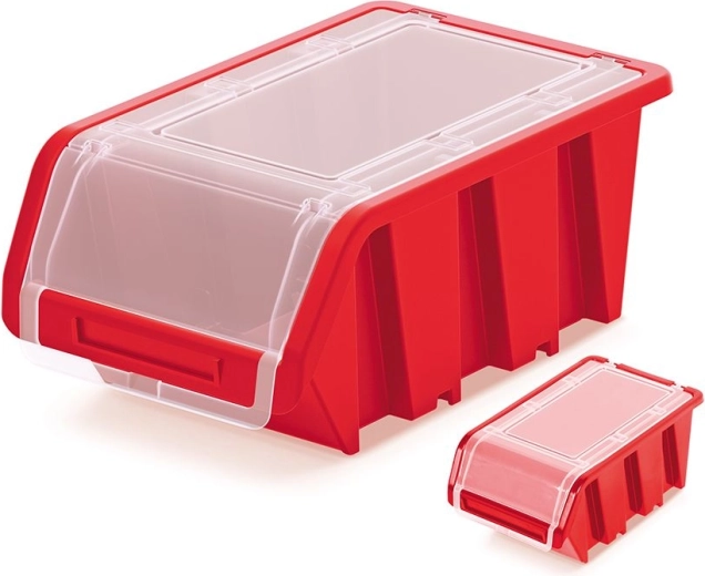 Plastična zapiralna shranjevalna škatla TRUCK PLUS 230 × 160 × 120 mm, rdeča