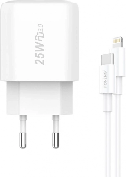Hitri polnilec FONENG 25 W z USB‑C + kabel USB‑C na Lightning