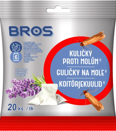 Bros kroglice proti moljem, sivka, 20 kos