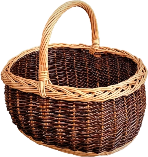 Velik lakiran pleten koš za avto 45 × 35 × 40 cm